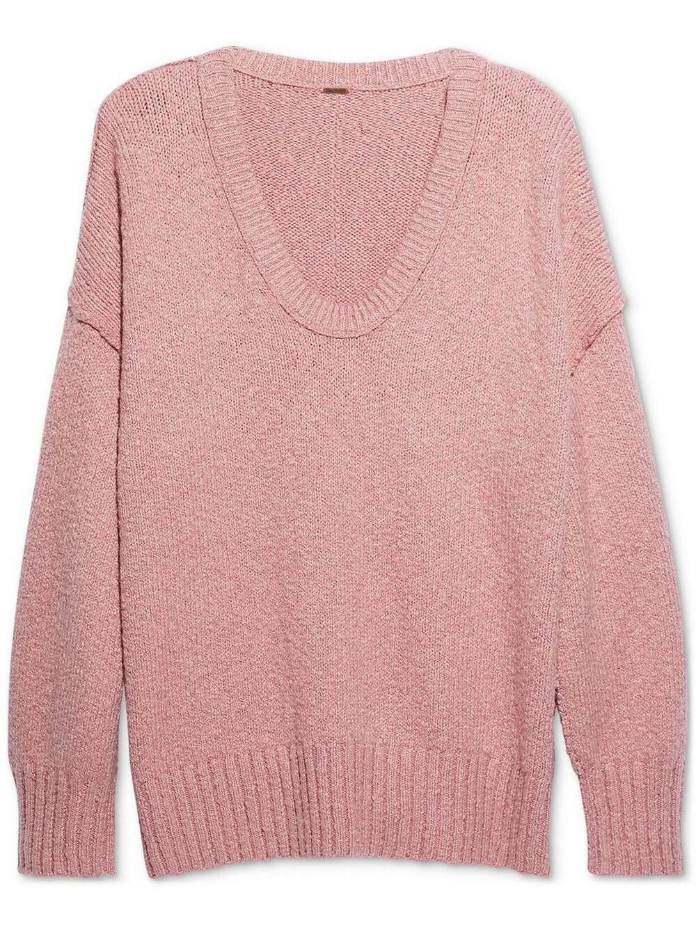Free People Brookside Tunic Sweater Rose Pink Slouchy Oversized Knit Small - Picture 3 of 9